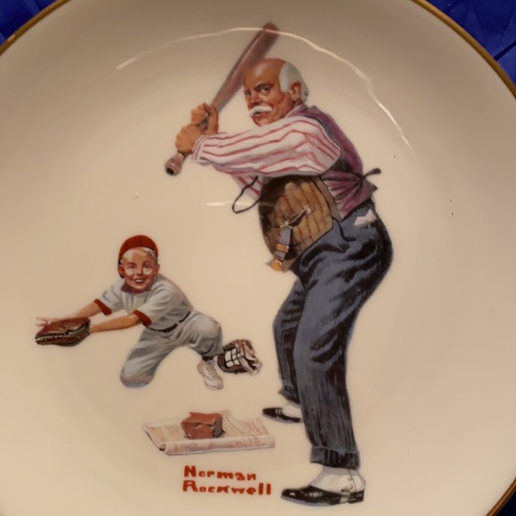 Norman Rockwell Batter Up Plate from the Danbury Mint Released Sept 1981 - Picture 2 of 6